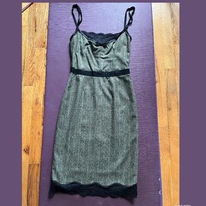 D&G Dolce & Gabbana lace & plaid wool dress 42 S/M